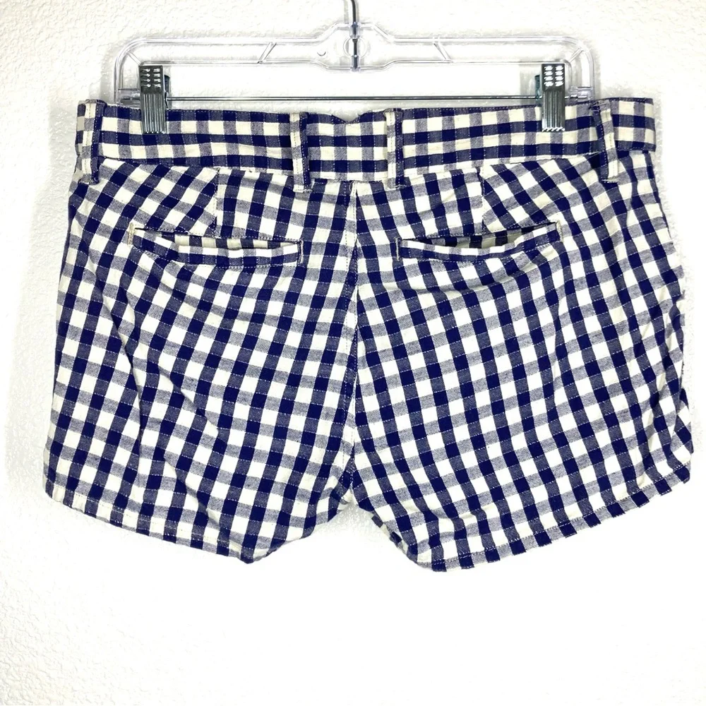 Lucky Brand Shorts Dispatcher Gingham 29 Navy Cotton Linen - Picture 10 of 16